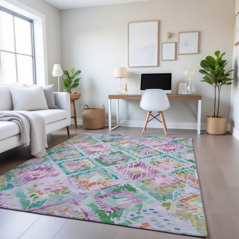 Premium Washable Super Soft Boho Moroccan Mayfield Rug - Lavender - 2'6" x 3'10"