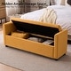 preview thumbnail 71 of 72, Velvet/Leather Storage Bench for Bedroom,End of Bed Bench for King Size Bed, Modern Upholstered Long Ottoman Bench for Entryway