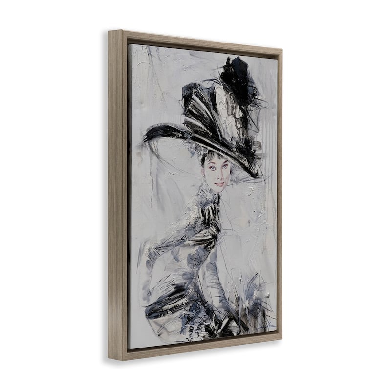 Stupell Abstract Sophisticated Audrey Framed Floater Canvas Wall Art Design By Lucille Lee