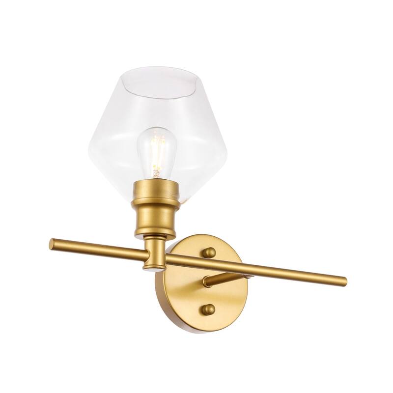 Gerald 1-Light Glass Right Wall sconce - 14.7/10.2 - 14.7/10.2