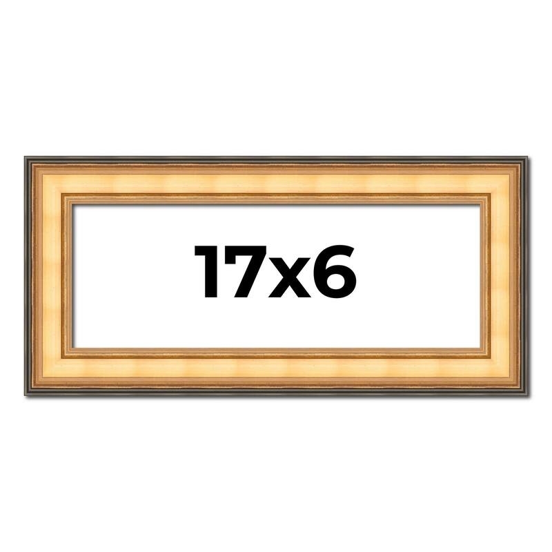 17x6 Frame Gold Plein Aire Solid Wood Picture Frame Width 2 Inches |