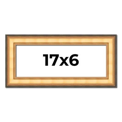 17x6 Frame Gold Plein Aire Solid Wood Picture Frame Width 2 Inches |