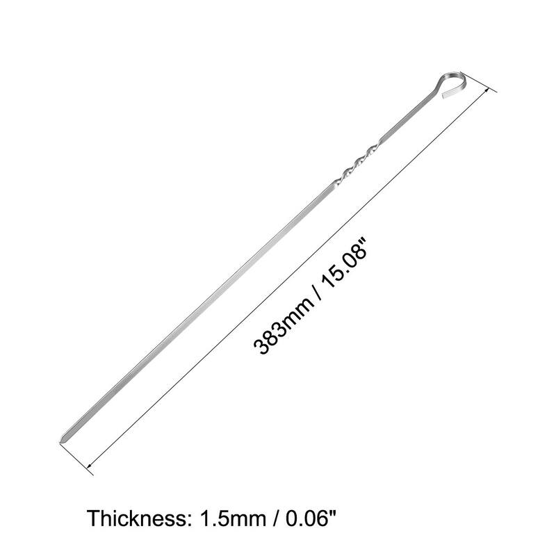 Barbecue Skewers Stainless Steel Shish Kabob Skewers V-Shape Sticks - 38.3cm,10Pcs
