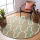 preview thumbnail 10 of 53, SAFAVIEH Handmade Flatweave Dhurries Vikki Modern Moroccan Wool Rug 6' x 6' Round - Green/Rust