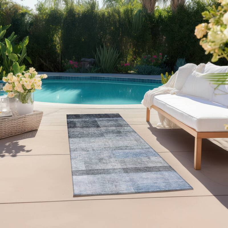 Alrito Ombre Weather Resistant Blended Style Outdoor Rug