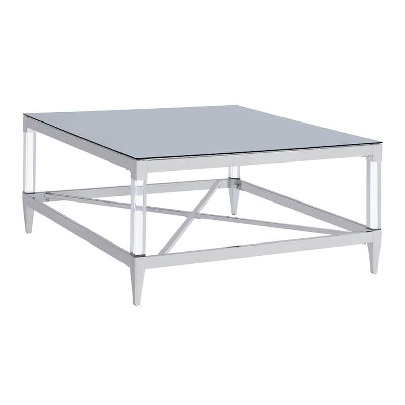 Webber Chrome Square Coffee Table with Acrylic Legs