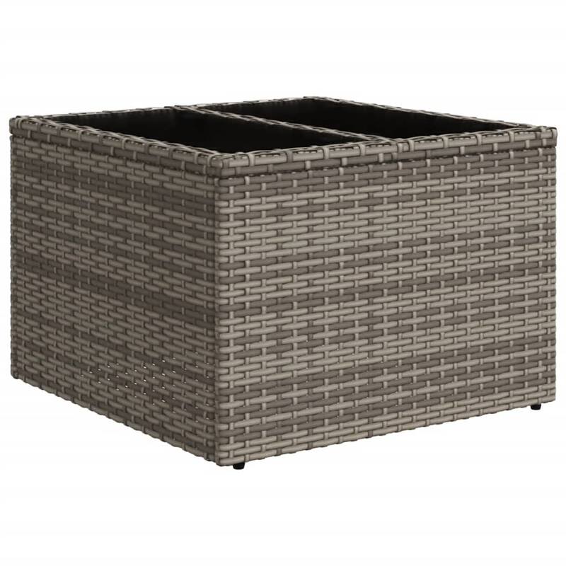 vidaXL 4 Piece Patio Sofa Set with Cushions Grey Poly Rattan - 24.4" x 24.4" x 27.2"