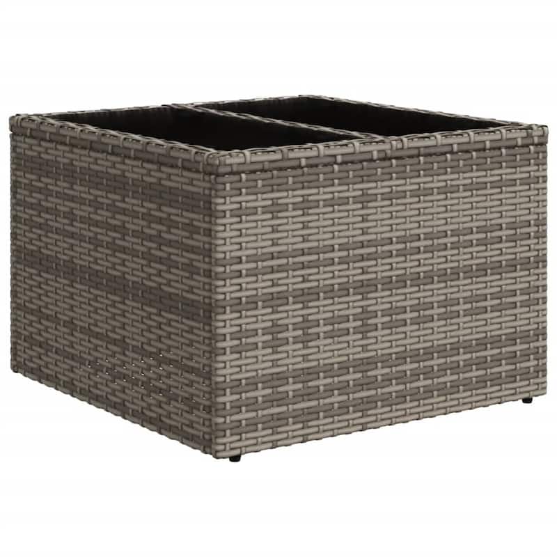 vidaXL Patio Sofa Set with Cushions Outdoor Conversation Furniture Poly Rattan - 24.4 x 24.4 x 27.2