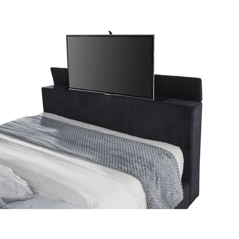 Tisdall Flame Visualizer Wingback TV Bed Black