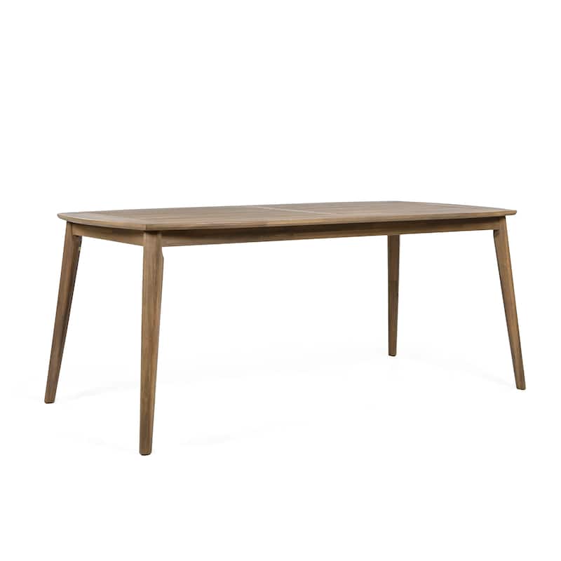 Acacia Wood Dining table 8-Person Outdoor table, Farmhouse Furniture, Light Brown 180 LBS Weight Capacity 70.75"L
