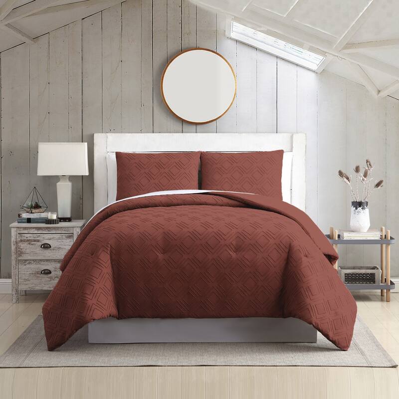 Modern Threads Everett 3-Piece Clipped Jacquard Comforter Set