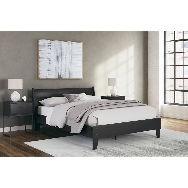 Signature Design by Ashley Socalle Black Panel Platform Bed - Queen