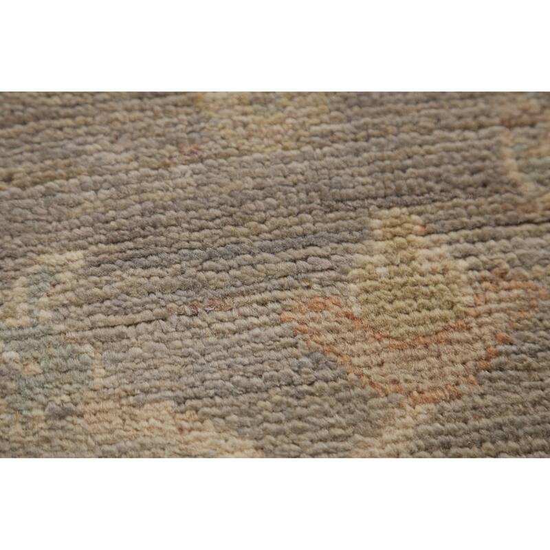 Hand Knotted Oriental 100% Wool Carpet Transitional All-Over Greys & Charcoal Oushak Area Rug - 11' 11'' X 9' 0''