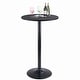 preview thumbnail 2 of 6, Homall Bistro Pub Table Round Bar Height Cocktail Table Metal Base MDF Top Obsidian Table with Black Leg 23.8inch Top