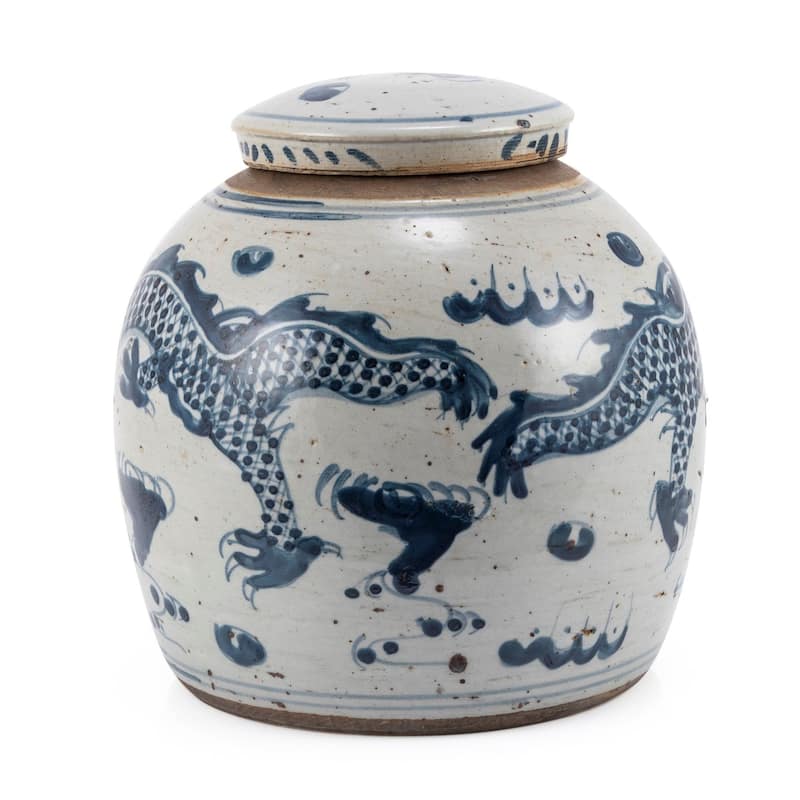 Vintage Ming Jar Dragon Motif - Large