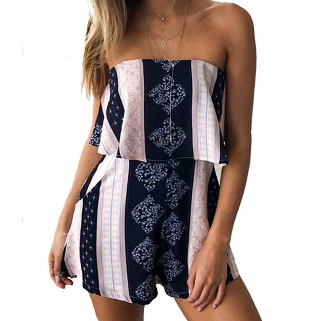 strapless beach jumpsuit