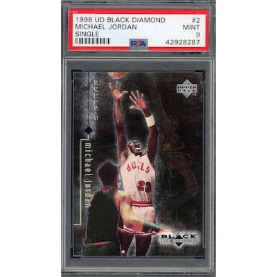 Michael Jordan 1998 Upper Deck Black Diamond Basketball Card #2 Graded PSA 9 MINT - 8'6" x 11'6"