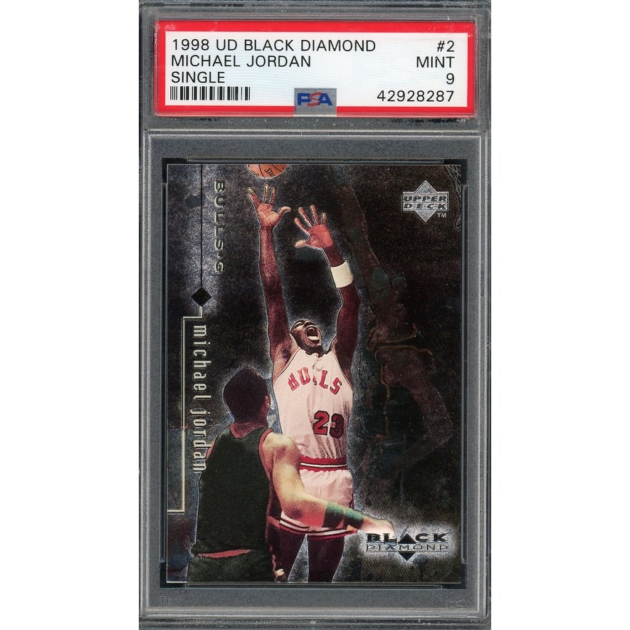 Michael Jordan 1998 Upper Deck Black Diamond Basketball Card #2 Graded PSA 9 MINT - 8'6" x 11'6"