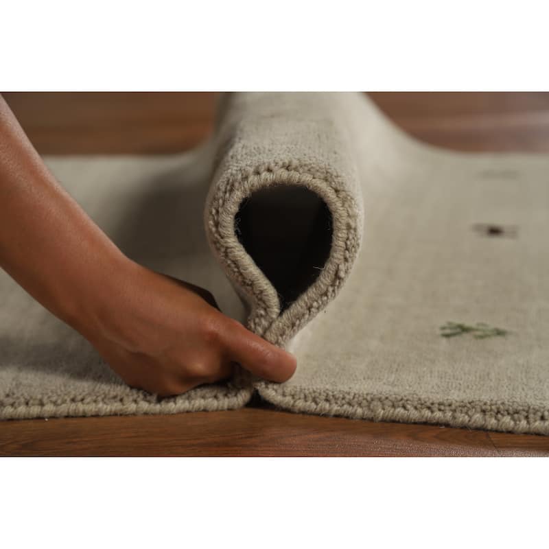 Gabbeh Indian Runner Rug Hand-Knotted Hallway Wool Carpet - 2'9" x 8'3"
