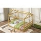 preview thumbnail 16 of 22, Metal House Shape Platform Bed, Black, Queen - Stylish, Sturdy & Safe Design