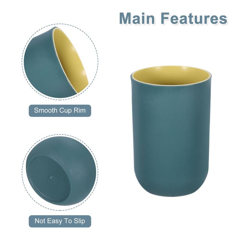 2Pcs Drinking Cups, Unbreakable Bathroom Cup Toothbrush Holder