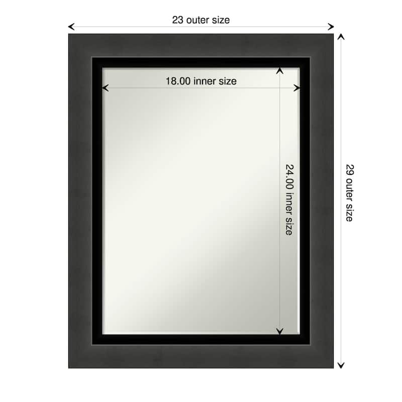 Petite Bevel Bathroom Wall Mirror - Tuxedo Black Frame - Tuxedo Black - 23 x 29 in - 23 x 29 in - Tuxedo Black