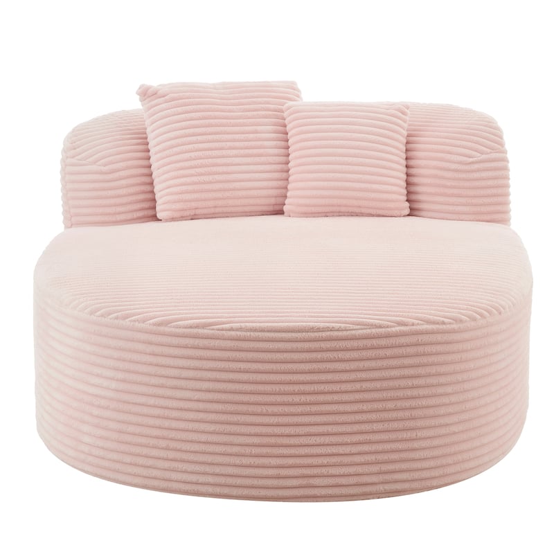 51.6" Chaise Lounge Sofa Bed - Boneless Couch with 2 Pillows - Compression Design for Living Room