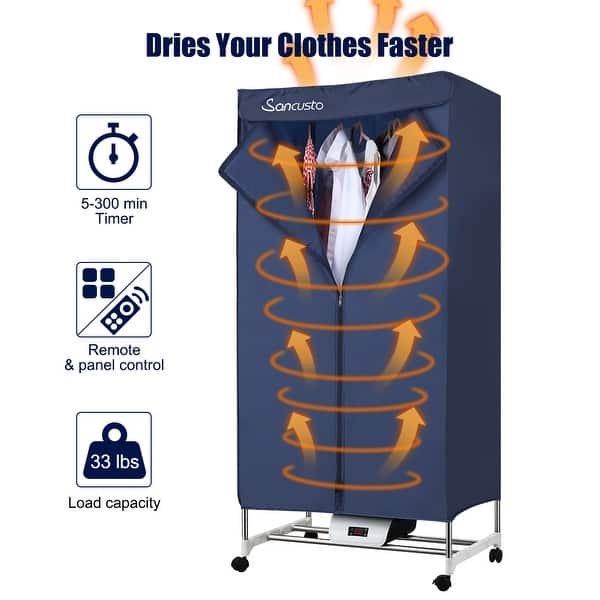 Shop Sancusto Electric Clothes Dryer Portable Clothes Drying Rack