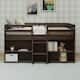 Max and Lily Farmhouse Twin Low Loft Bed with 2 Bookcases