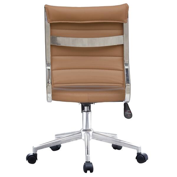 Shop 2xhome Set Of 2 Modern Ergonomic Executive Mid Back Pu Leather Office Chairs No Arms Rest Tilt Adjustable Height With Wheels Overstock 22808905