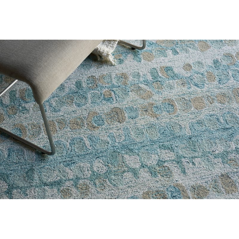 Exquisite Rugs Colorplay Handmade Hand-tufted New Zealand Wool on Canvas Navy Area Rug