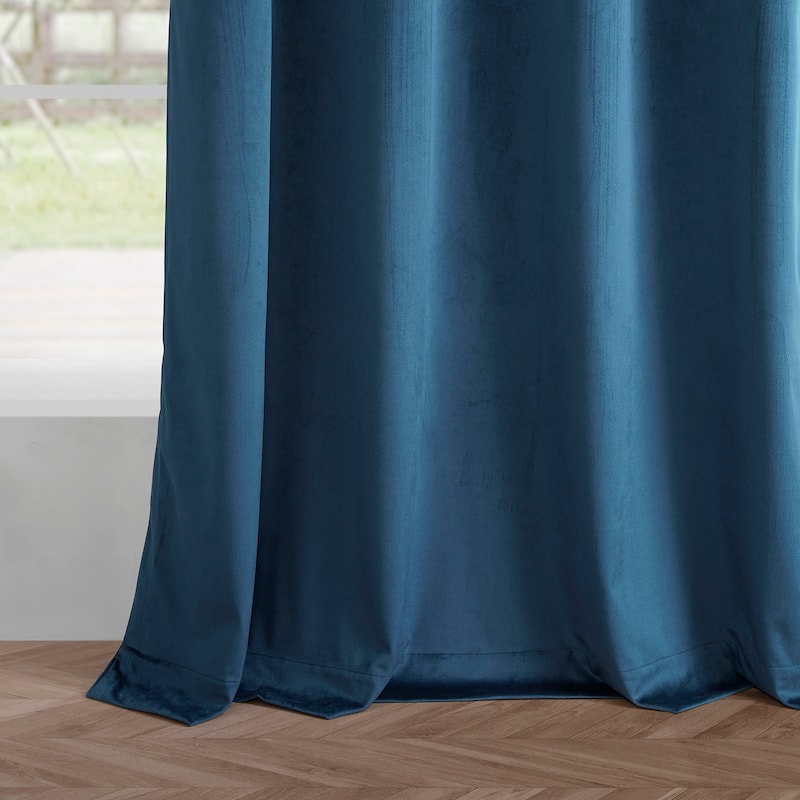 Exclusive Fabrics Simply Velvet Grommet Room Darkening Curtains for Bedroom & Living Room Curtains Pair (2 Panels))