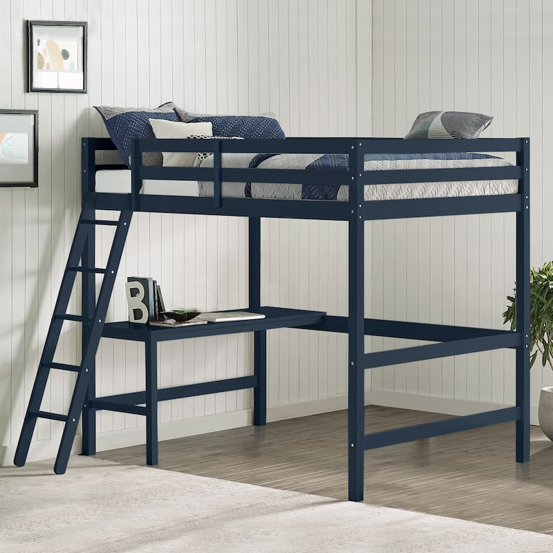 Hillsdale Caspian Wood Twin Loft Bed with Desk