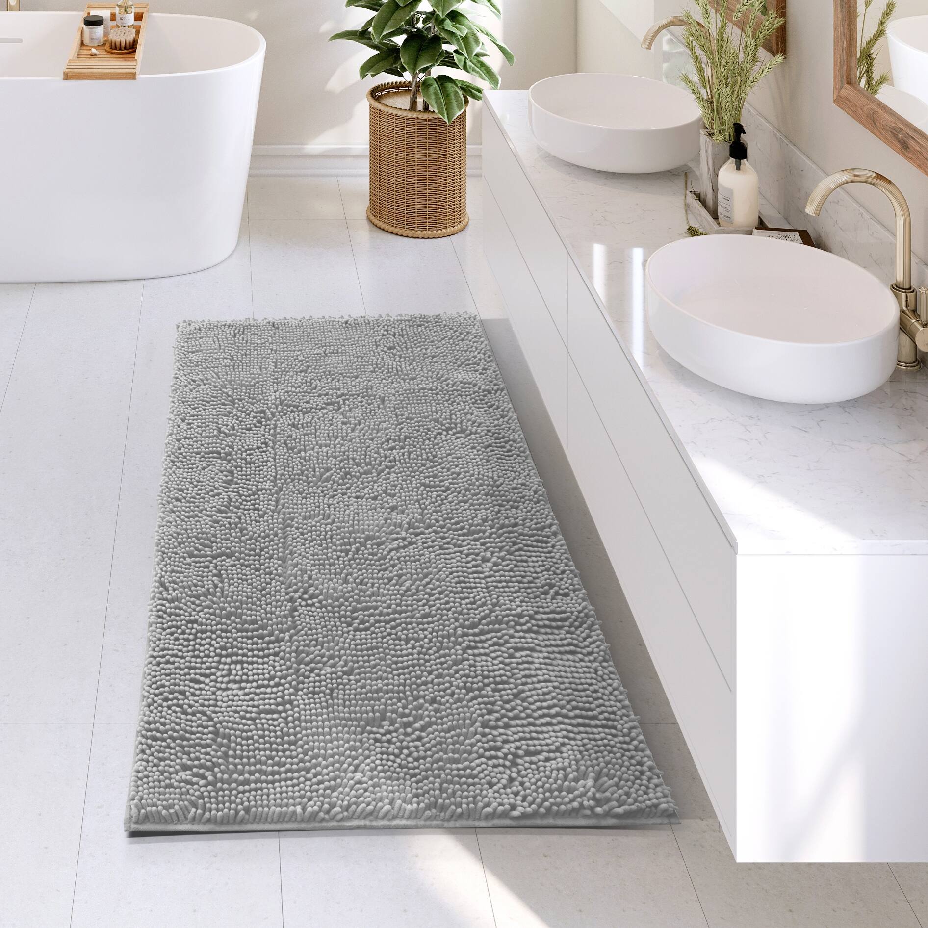 Hearth & Harbor NonSlip Super Plush Chenille Bathroom Rugs On Sale