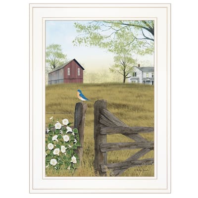 TrendyDecor4U Farmhouse "Morning's Glory" Framed Print Wall Art by Billy Jacobs