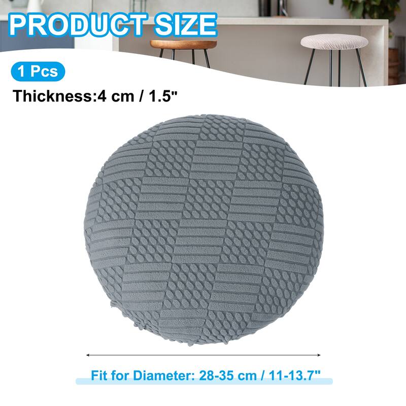 Bar Stool Cover, Elastic Bar Stool Seat Covers for 11"-14" Chair, 1Pcs - Dark Grey
