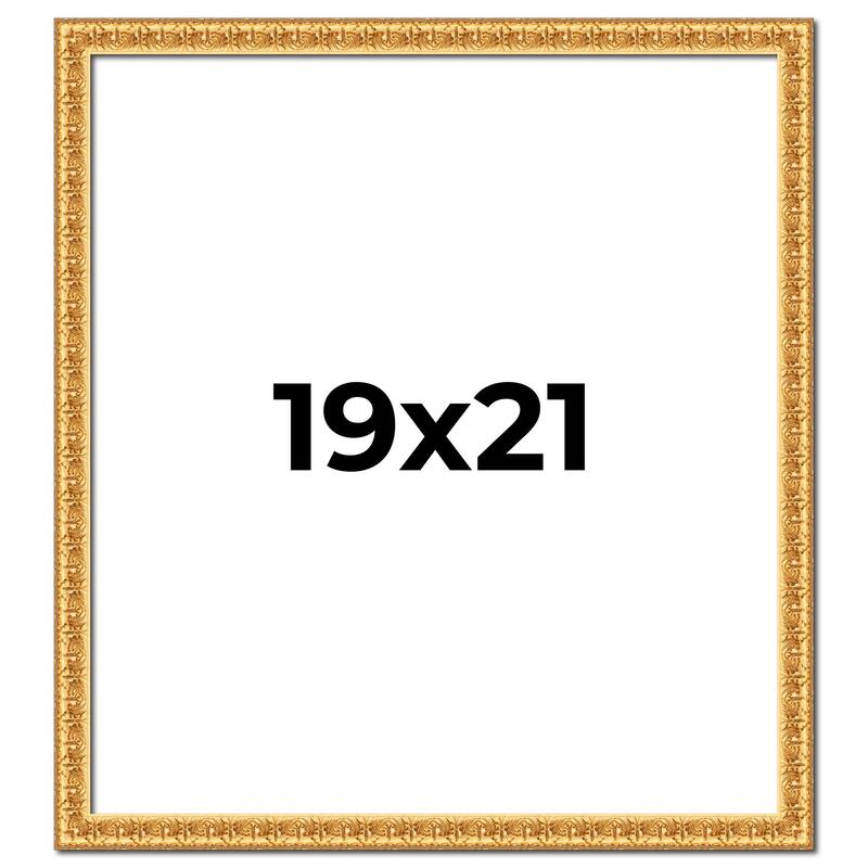 19x21 Frame Gold Real Wood Picture Frame Width 1 inches | Interior
