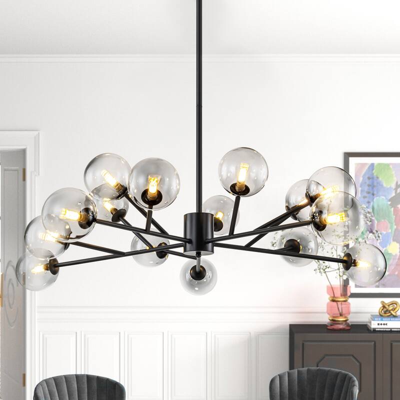 Modern Large Bubble Sputnik Chandelier in Black or Gold for Dining Room