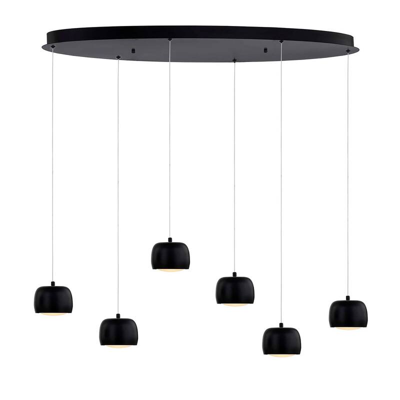 Justice Design Group Frascati LED 6-Light Oblong Chandelier - Matte Black Finish - Matte Black