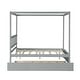 preview thumbnail 18 of 16, Solid Wood Full Size Canopy Platform Bed Frame with Twin Trundle Bed