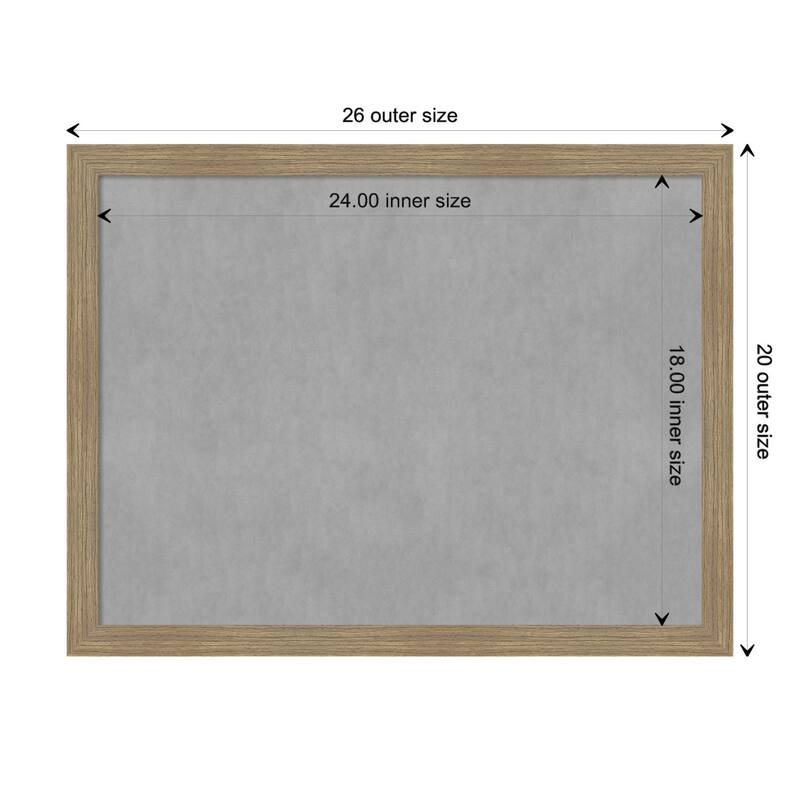 Amanti Art Woodgrain Stripe Mocha Framed Magnetic Board - Board Size 24x18