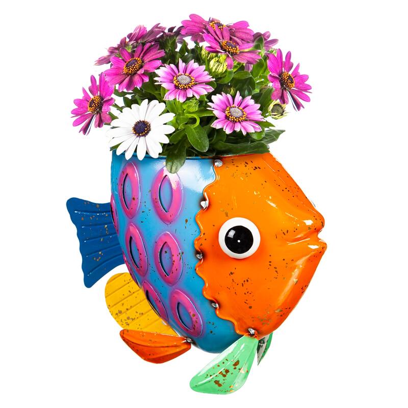 Colorful Metal Fish Planter (3-Pack)