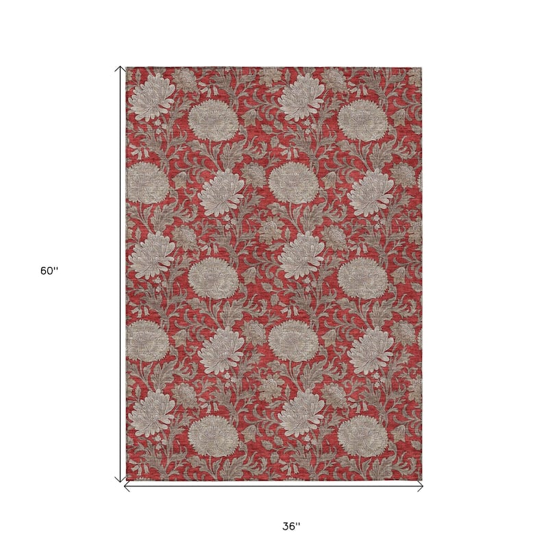 HomeRoots Floral Transitional Rectangle Outdoor Rug