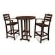 preview thumbnail 9 of 17, POLYWOOD La Casa Caf 3-Piece Bar Set Mahogany