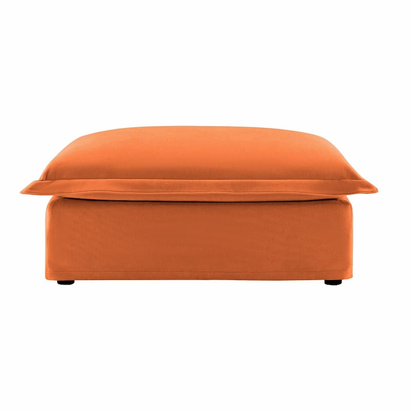 ​Contemporary Footstool - Chenille Fabric