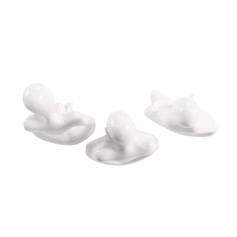 Contentment Ceramic Sculpture- Set of 3 - 16.5H x 6.5W x 3.5D