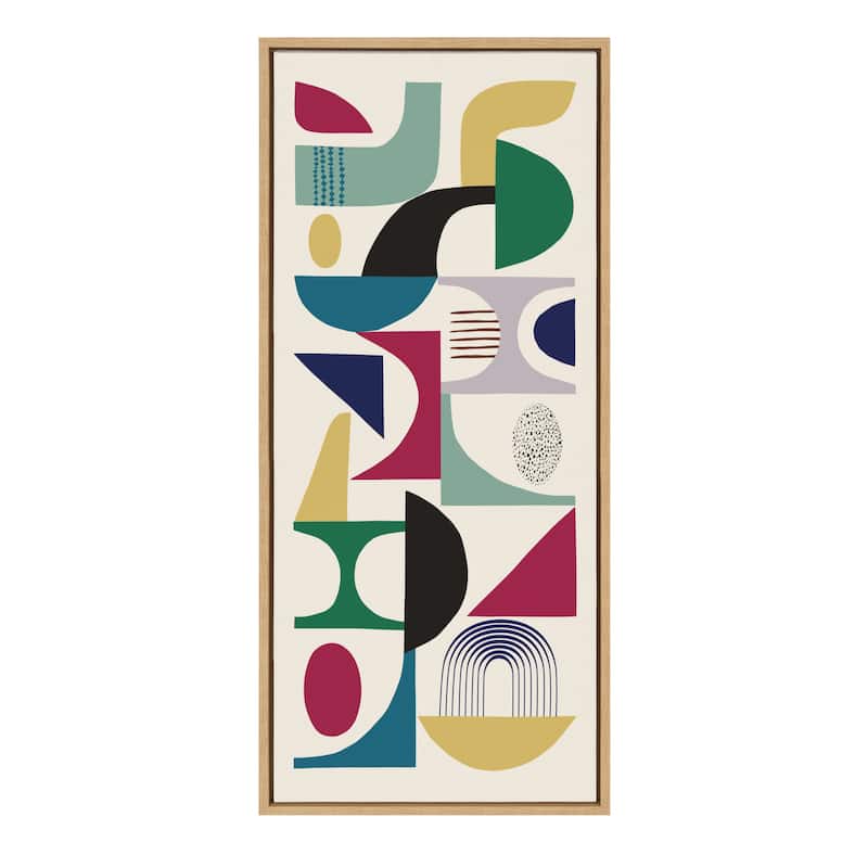 Kate and Laurel Sylvie MCM Pattern 02 Framed Canvas by Rachel Lee of My Dream Wall