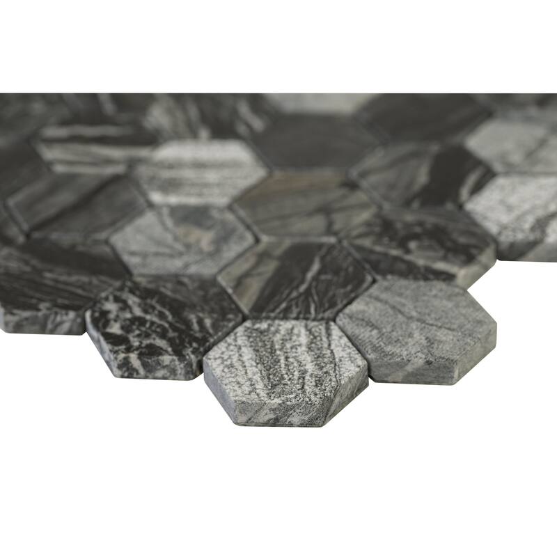 Ackland AKM-S-2X2HCH-CA 12" x 12" Marble Geometric Mosaic Tile - - Tivoli Sand