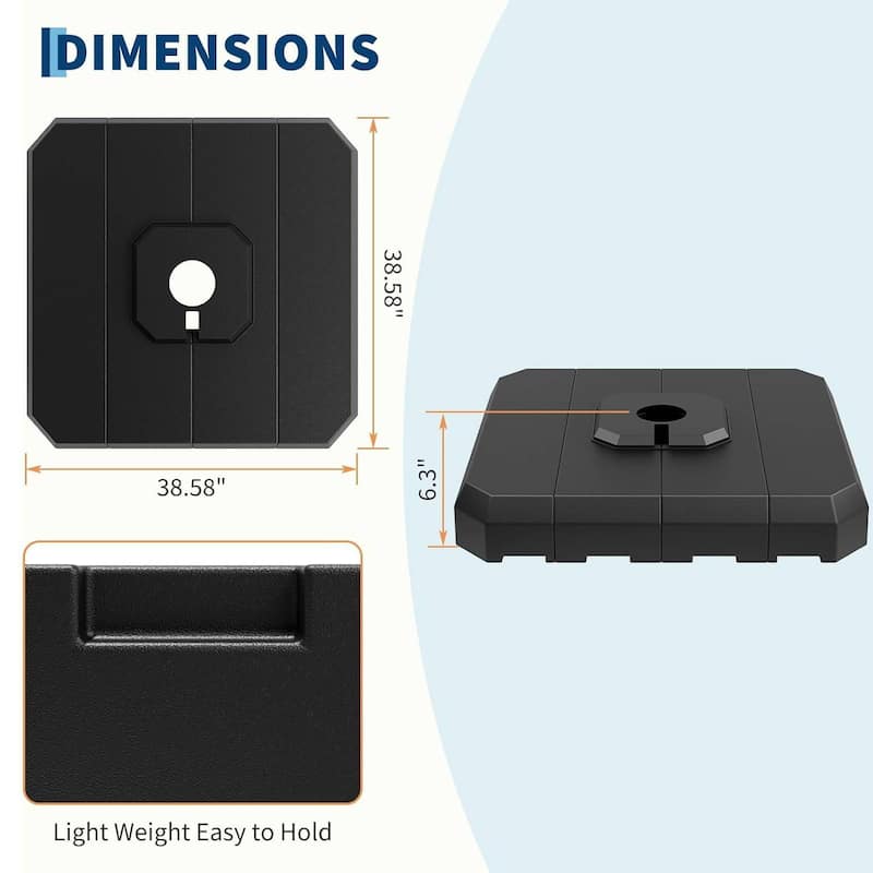 4Pcs Patio Umbrella Base Stand, Filled with Water or Sand for 10-15FT Outdoor, Garden, Deck, Poolside Umbrellas Use