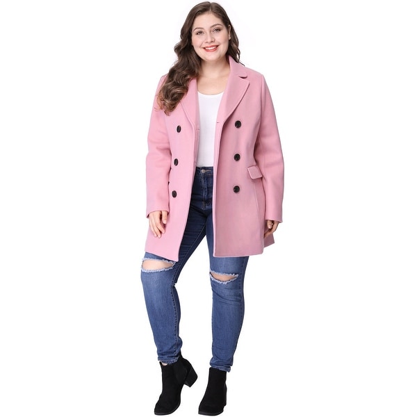 pink peacoat plus size